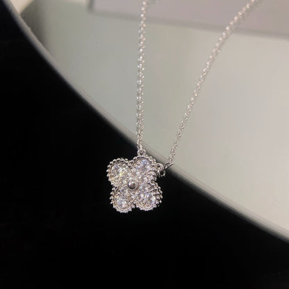 [Lumi Jewels]CLOVER 15MM DIAMOND SINGLE FLOWER NECKLACE