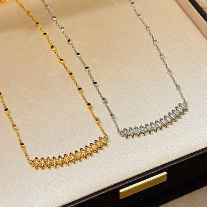 [Lumi Jewelery]CLASH  SMALL FULL DIAMOND NECKLACE