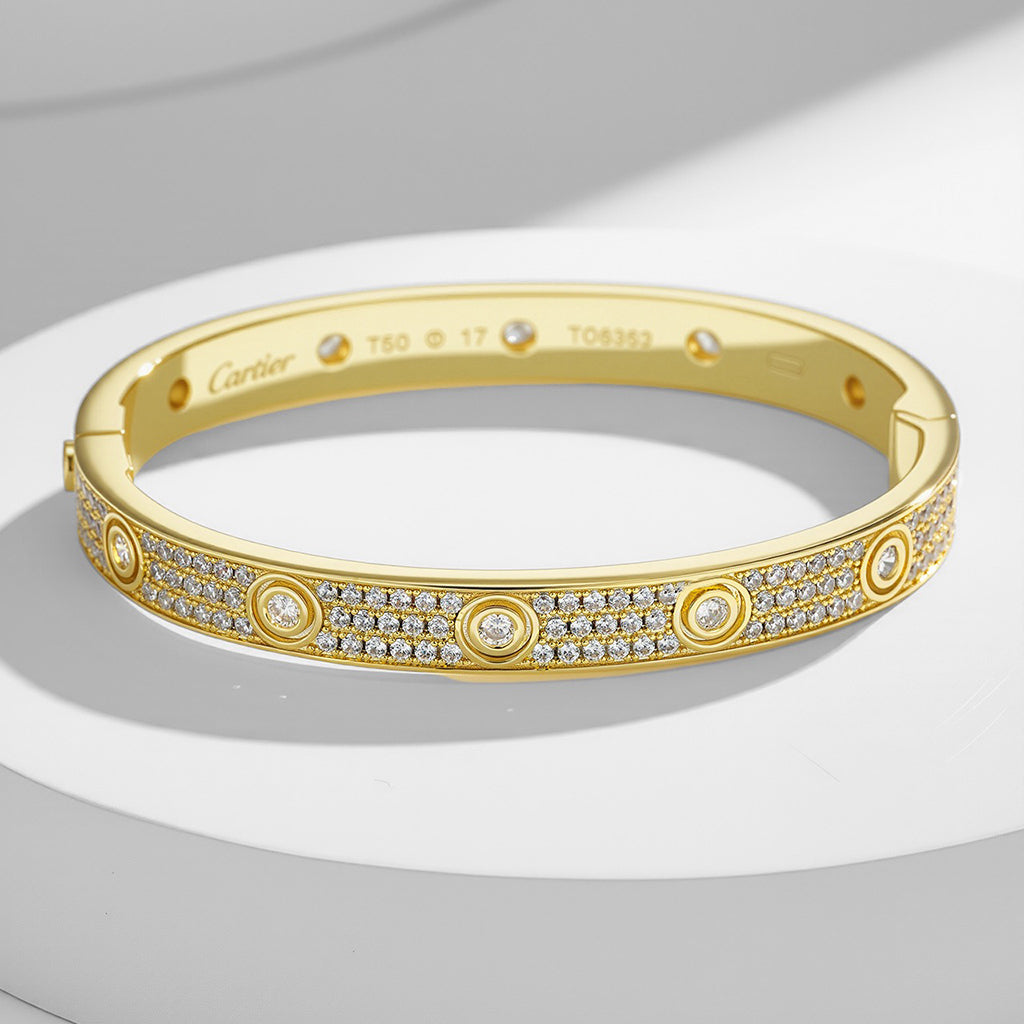 [Lumi Jewelery]LOVE BRACELET 6.1MM DIAMOND-PAVED 10 BIG DIAMONDS
