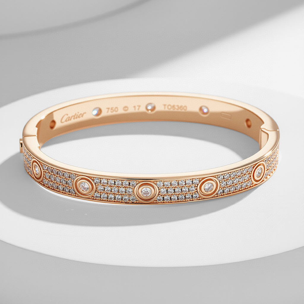 [Lumi Jewelery]LOVE BRACELET 6.1MM DIAMOND-PAVED 10 BIG DIAMONDS