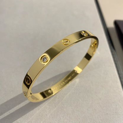 [Lumi Jewelery]LOVE BRACELET 6.1MM 4 DIAMONDS