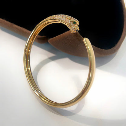 [Lumi Jewelery]PANTHERE HALF DIAMOND OPEN BRACELET