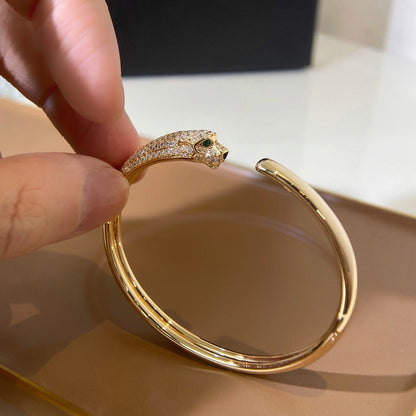 [Lumi Jewelery]PANTHERE HALF DIAMOND OPEN BRACELET