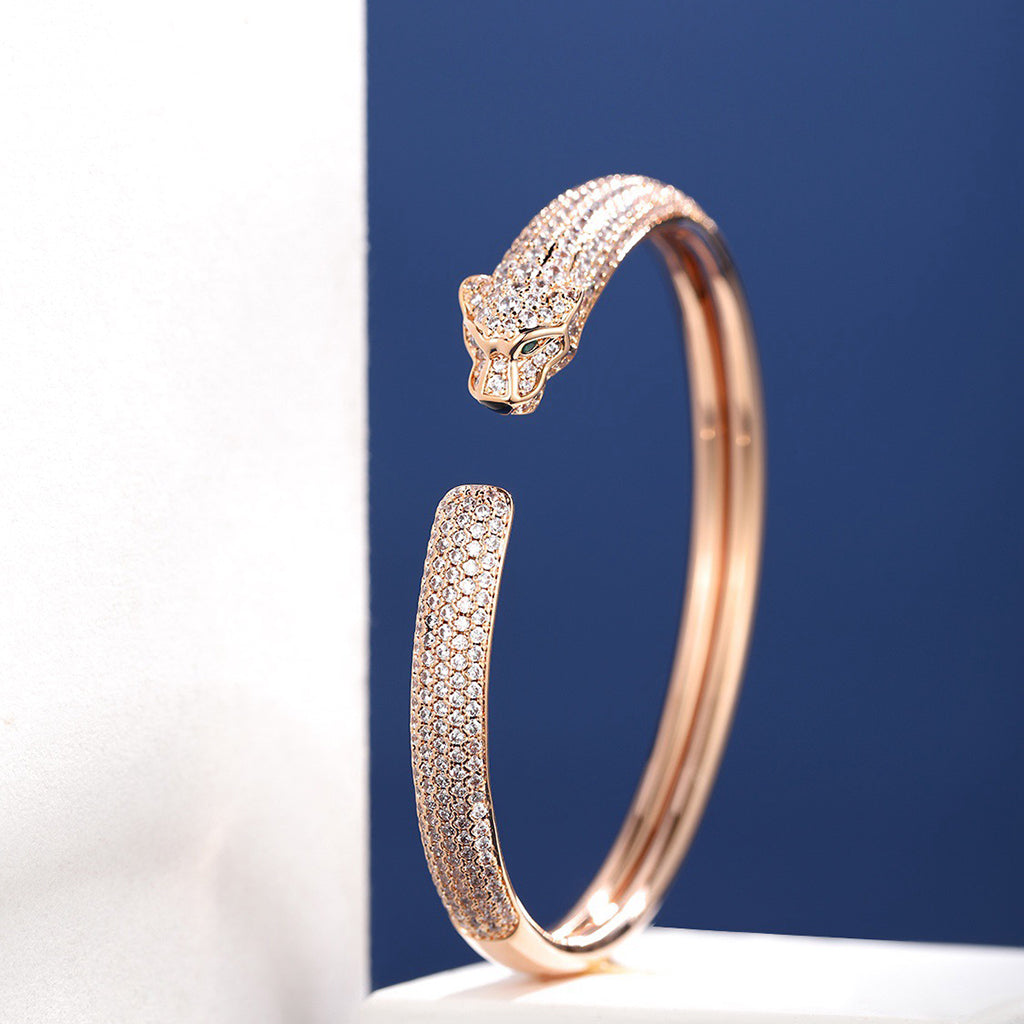 [Lumi Jewelery]PANTHERE FULL DIAMOND OPEN BRACELET