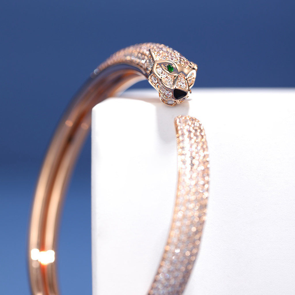 [Lumi Jewelery]PANTHERE FULL DIAMOND OPEN BRACELET