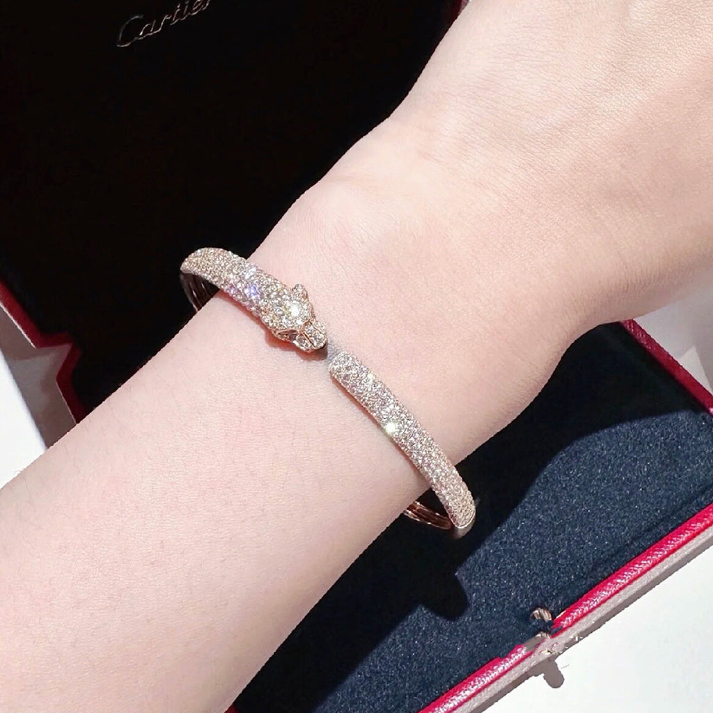 [Lumi Jewelery]PANTHERE FULL DIAMOND OPEN BRACELET