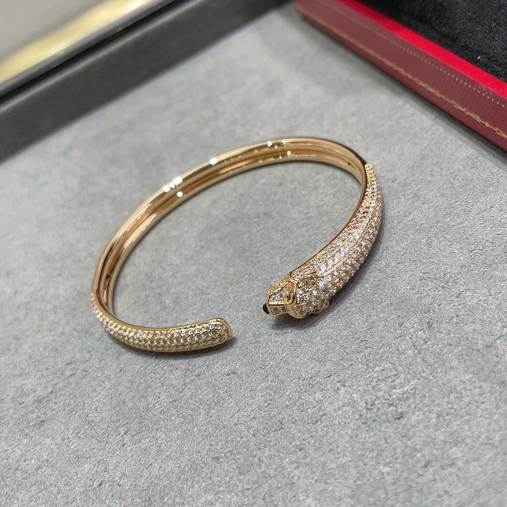[Lumi Jewelery]PANTHERE FULL DIAMOND OPEN BRACELET