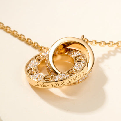 [Lumi Jewelery]LOVE DOUBLE RING FULL DIAMOND BRACELET