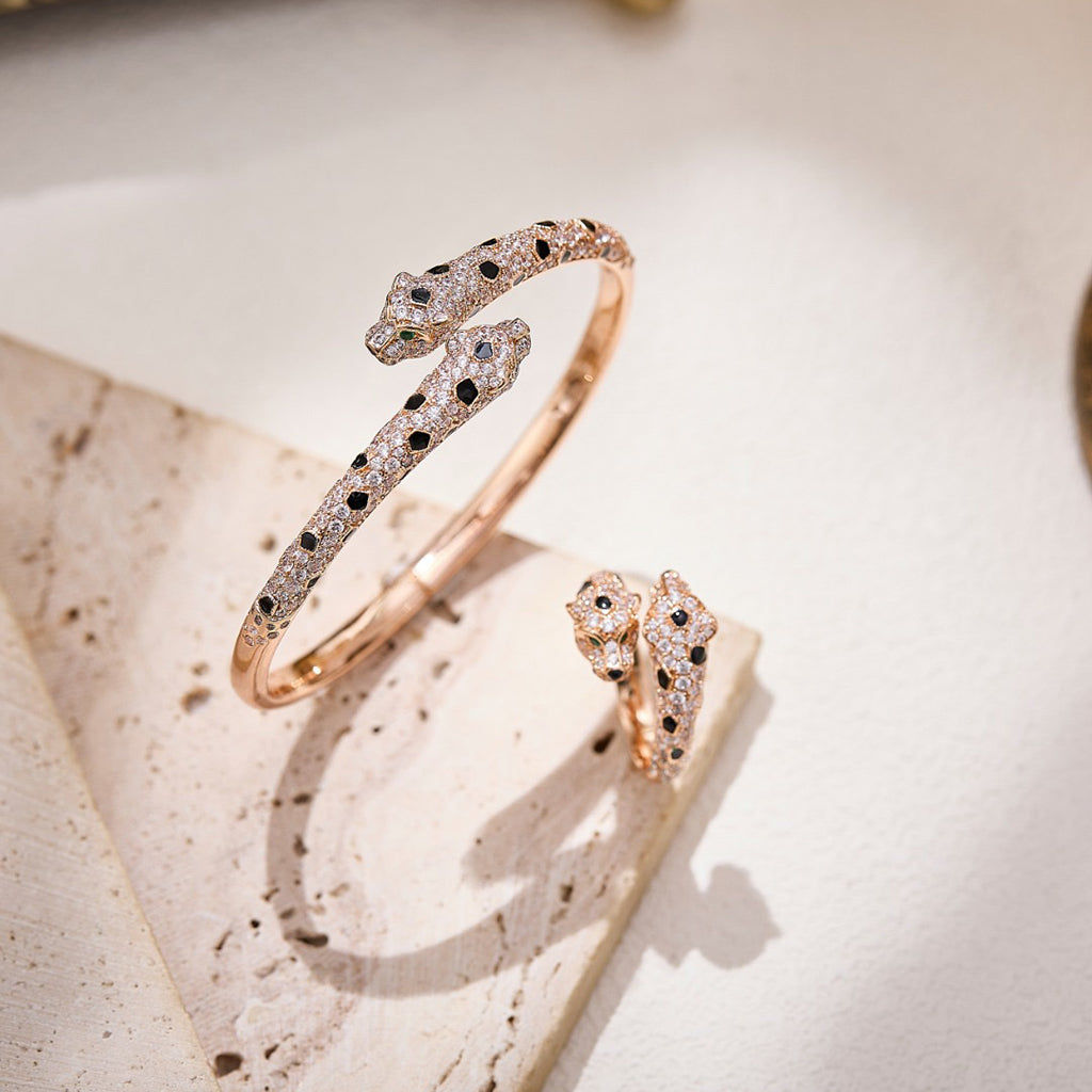 [Lumi Jewelery]PANTHERE DOUBLE HEADED FULL DIAMOND  RING
