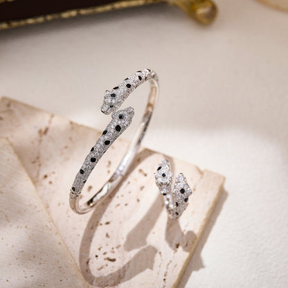 [Lumi Jewelery]PANTHERE DOUBLE HEADED FULL DIAMOND  RING