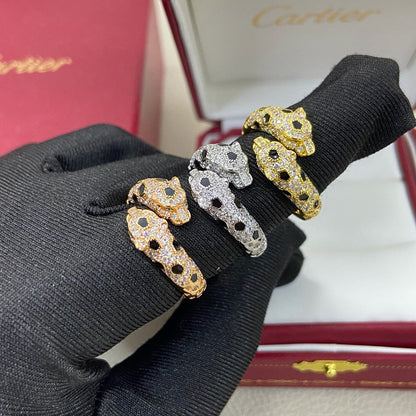 [Lumi Jewelery]PANTHERE DOUBLE HEADED FULL DIAMOND  RING