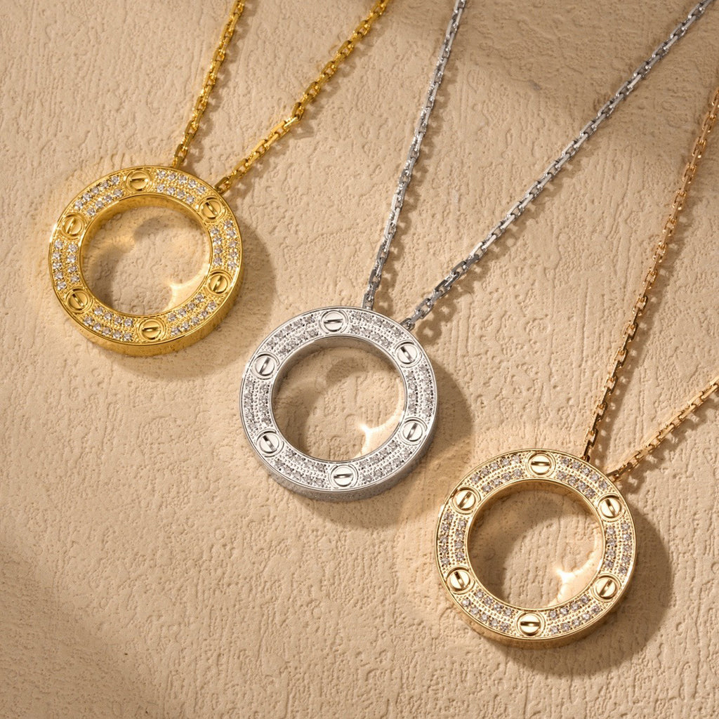 [Lumi Jewelery]LOVE NECKLACE 16MM  FULL DIAMOND