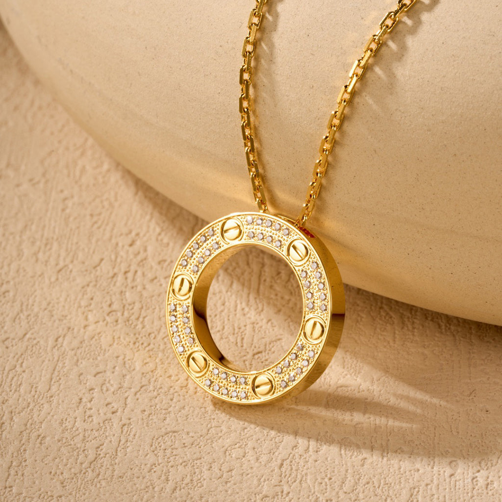 [Lumi Jewelery]LOVE NECKLACE 16MM  FULL DIAMOND