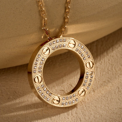 [Lumi Jewelery]LOVE NECKLACE 16MM  FULL DIAMOND