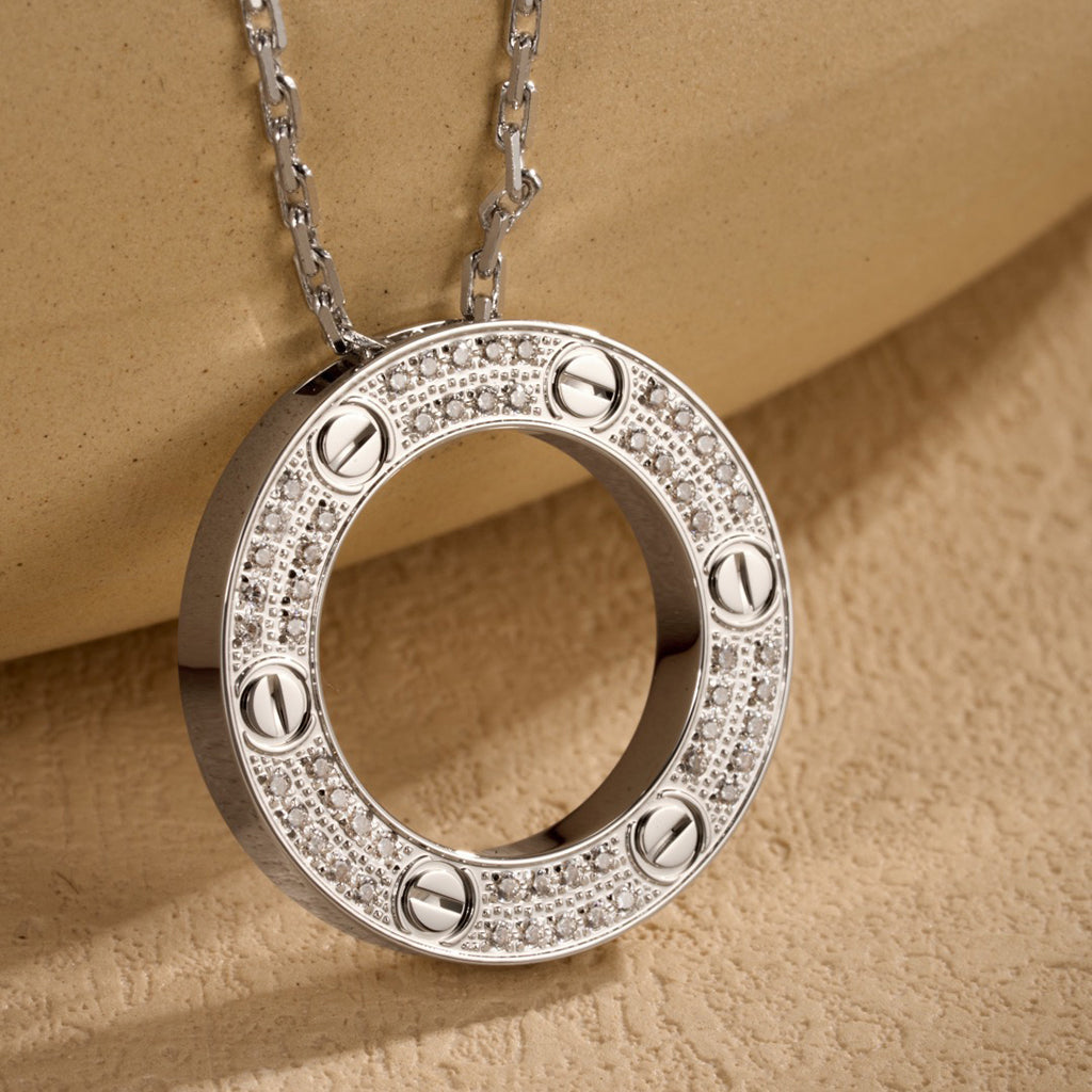 [Lumi Jewelery]LOVE NECKLACE 16MM  FULL DIAMOND