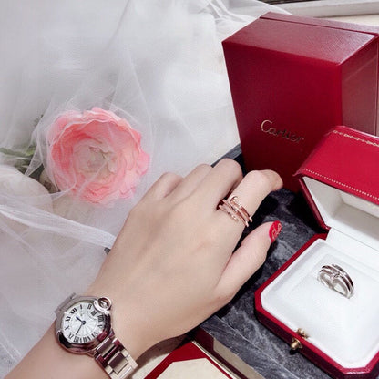 [Lumi Jewelery]JUSTE RING 4.8MM HALF DIAMOND