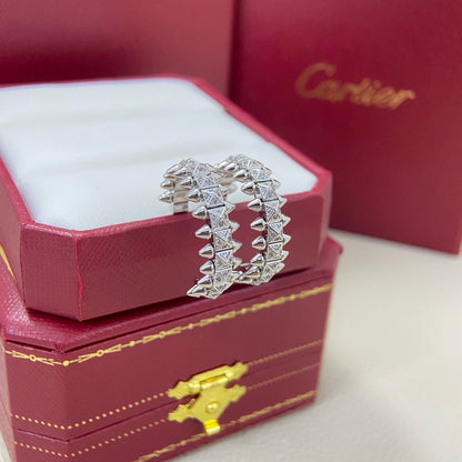 [Lumi Jewelery]CLASH 6.4MM FULL DIAMOND SMALL EARRINGS
