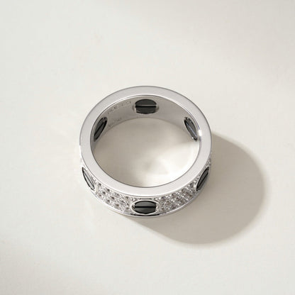 [Lumi Jewelery]LOVE RING 5.5MM DIAMONDS PAVED CERAMIC