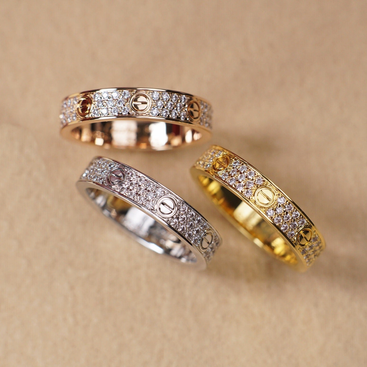 [Lumi Jewelery]LOVE RING 4.0MM DIAMOND PAVED