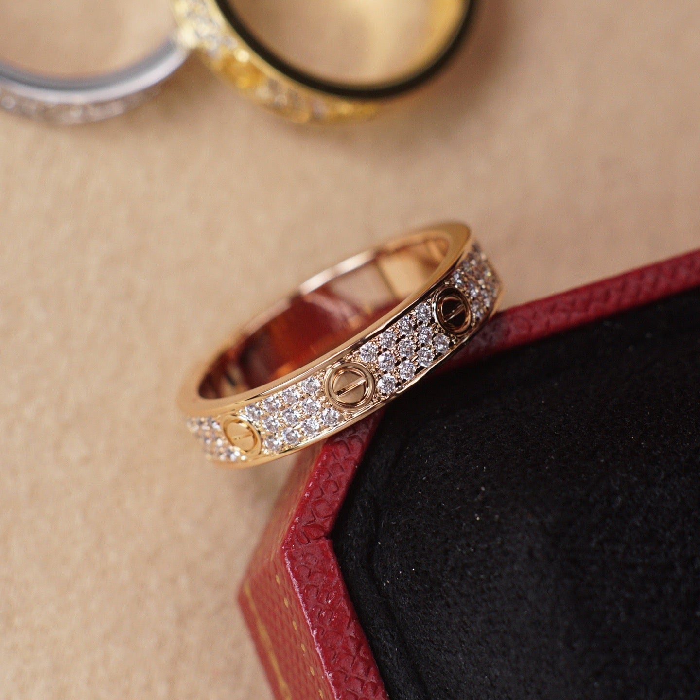 [Lumi Jewelery]LOVE RING 4.0MM DIAMOND PAVED