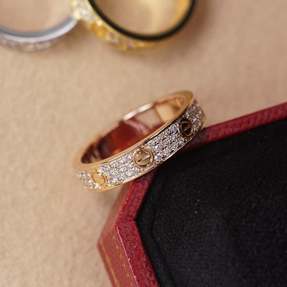 [Lumi Jewelery]LOVE RING 4.0MM DIAMOND PAVED