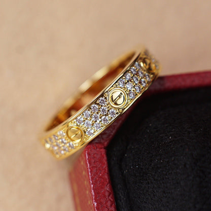 [Lumi Jewelery]LOVE RING 4.0MM DIAMOND PAVED