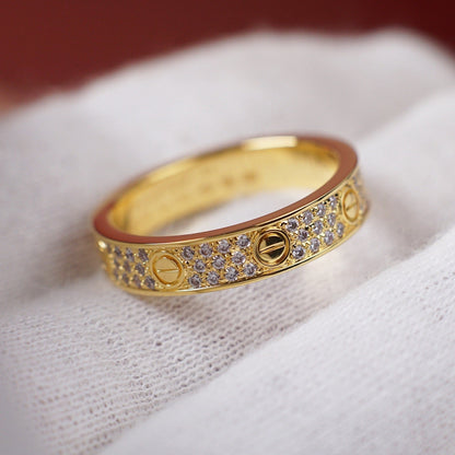 [Lumi Jewelery]LOVE RING 4.0MM DIAMOND PAVED