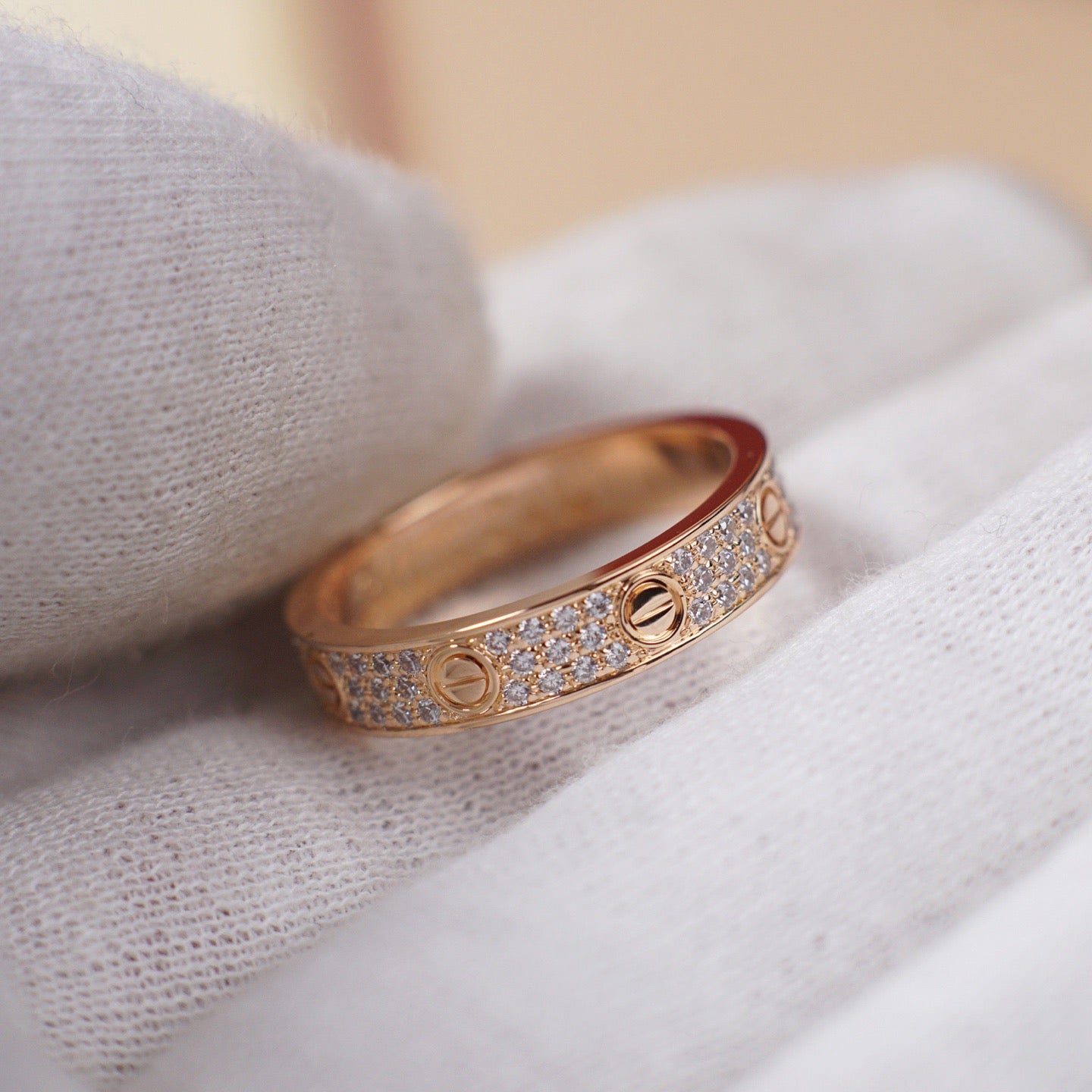 [Lumi Jewelery]LOVE RING 4.0MM DIAMOND PAVED