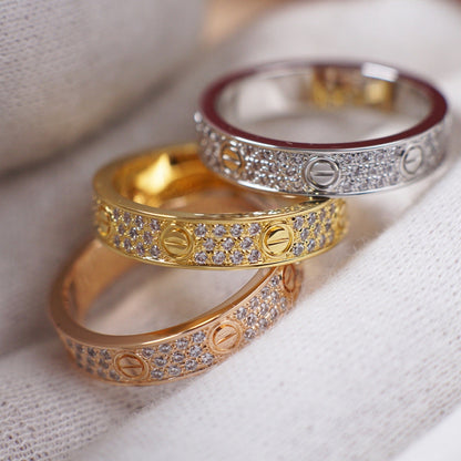 [Lumi Jewelery]LOVE RING 4.0MM DIAMOND PAVED