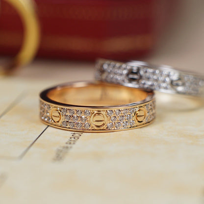 [Lumi Jewelery]LOVE RING 4.0MM DIAMOND PAVED