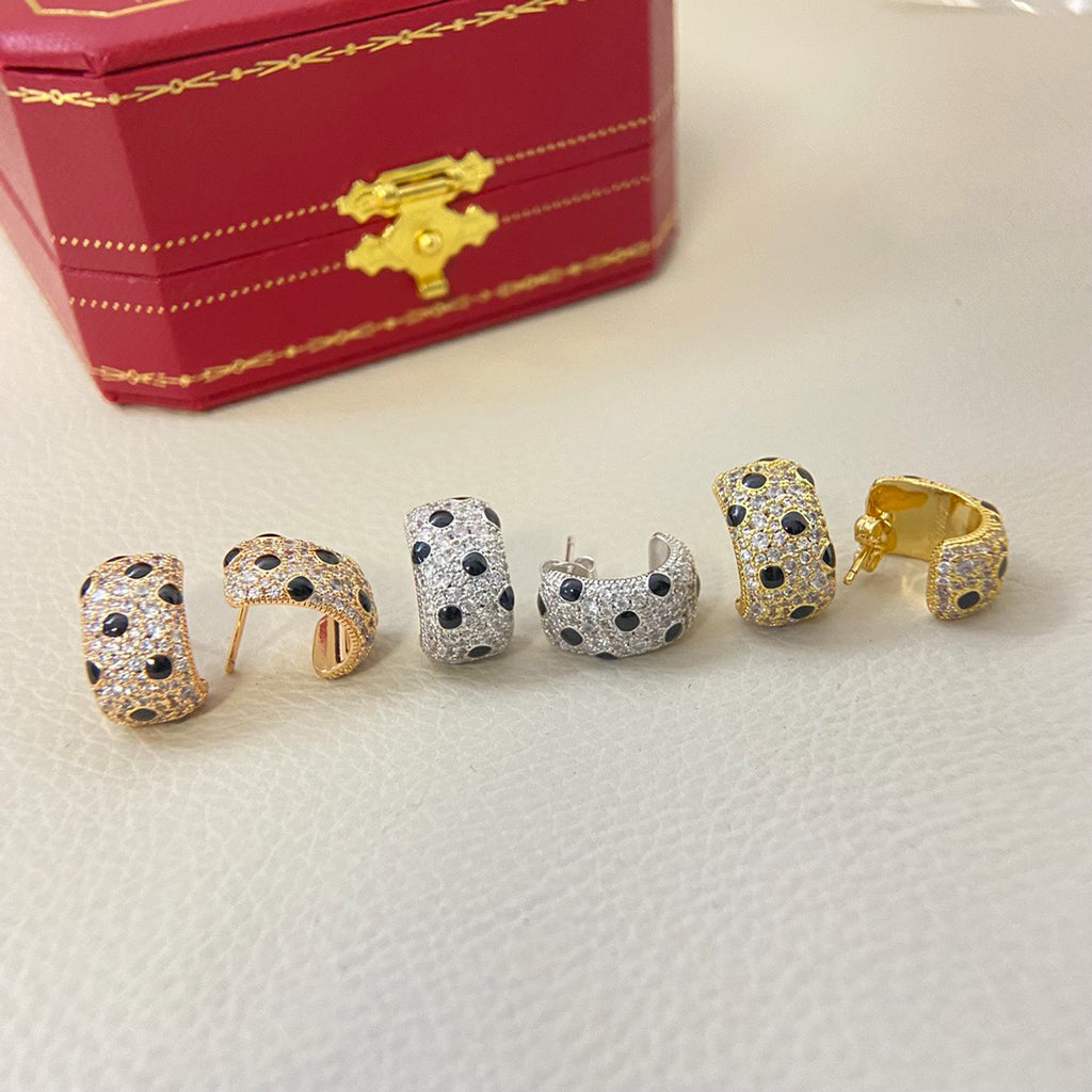 [Lumi Jewelery]PANTHERE MINI FULL DIAMOND EARRINGS