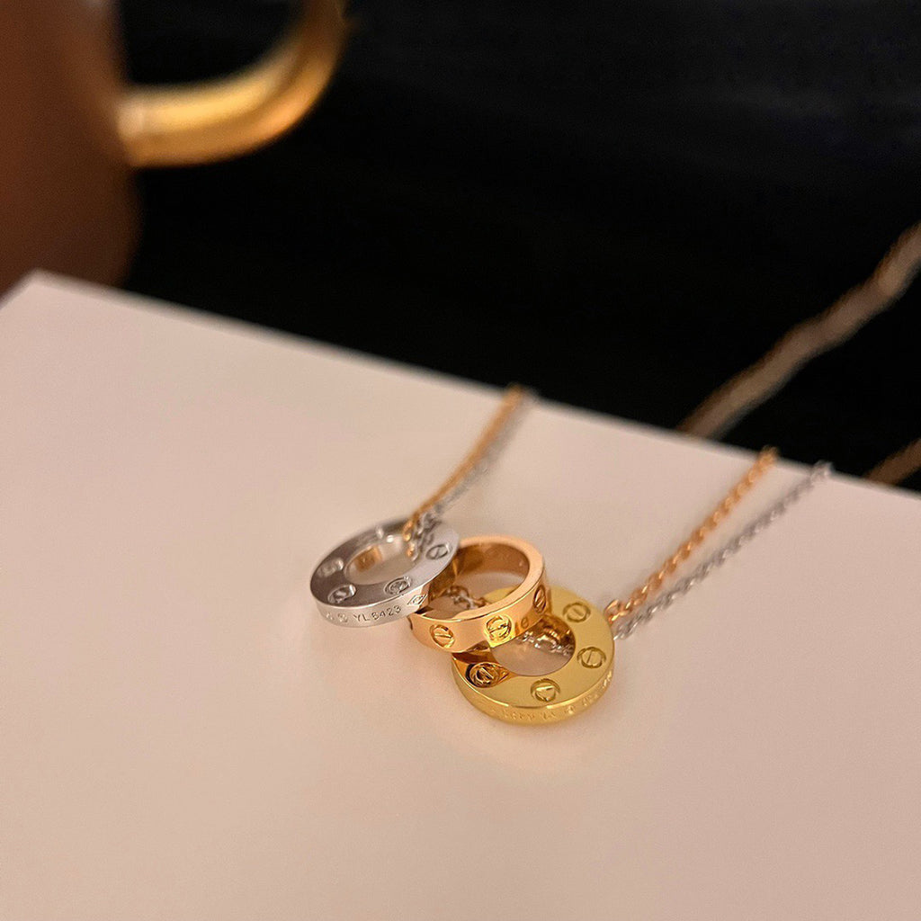 [Lumi Jewelery]LOVE 6 DIAMOND PENDANT NECKLACE