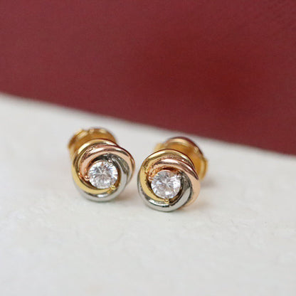 [Lumi Jewelery]TRINITY STUD DIAMOND EARRINGS
