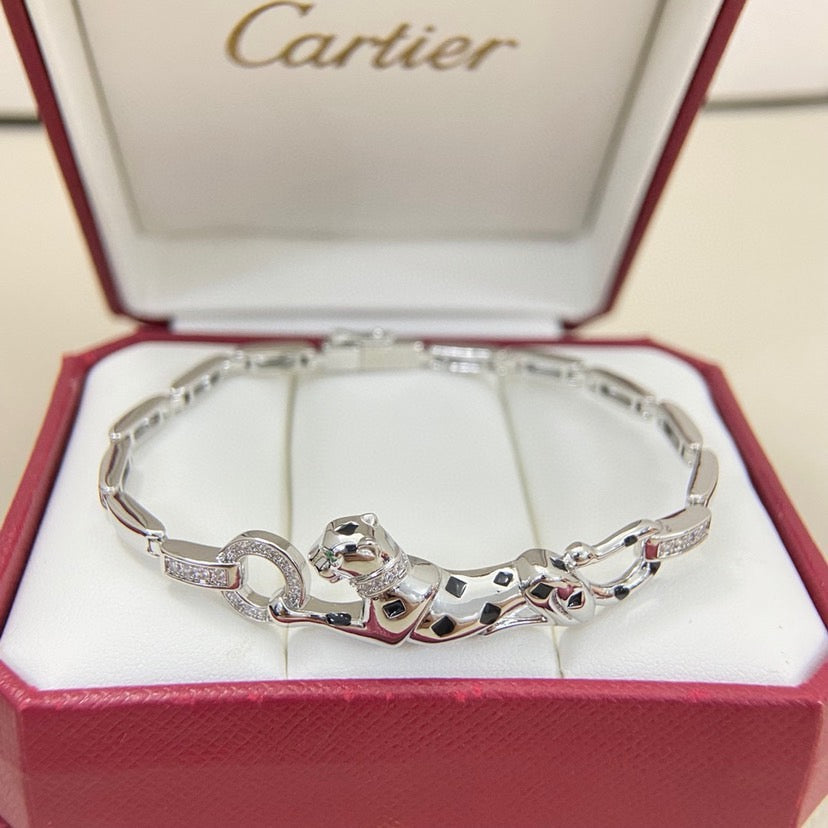 [Lumi Jewelery]PANTHERE HALF DIAMOND ON CHAIN BRACELET