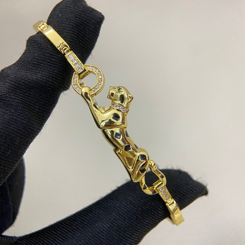 [Lumi Jewelery]PANTHERE HALF DIAMOND ON CHAIN BRACELET