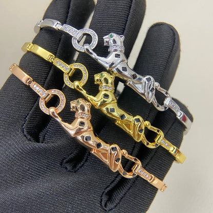 [Lumi Jewelery]PANTHERE HALF DIAMOND ON CHAIN BRACELET