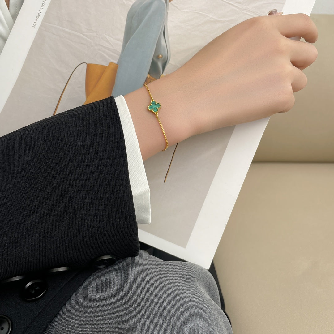 [Lumi Jewels]CLOVER BRACELET MALACHITE 1 MOTIF