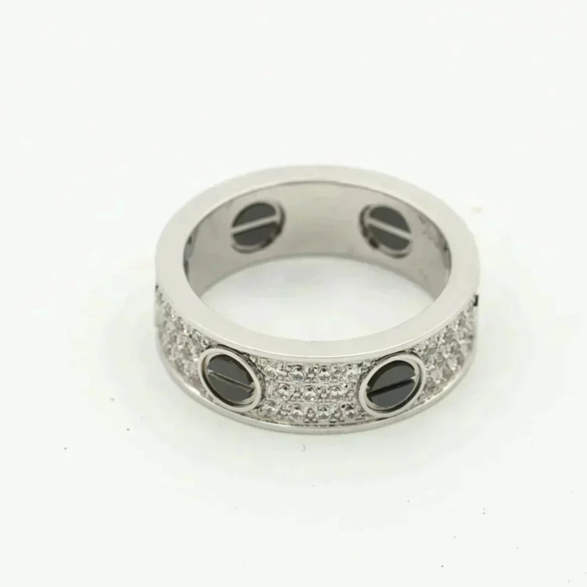 [Lumi Jewels]LOVE RING 5.5MM DIAMONDS PAVED CERAMIC