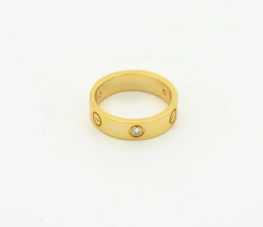 [Lumi Jewels]LOVE RING 4MM 1 DIAMOND GOLD