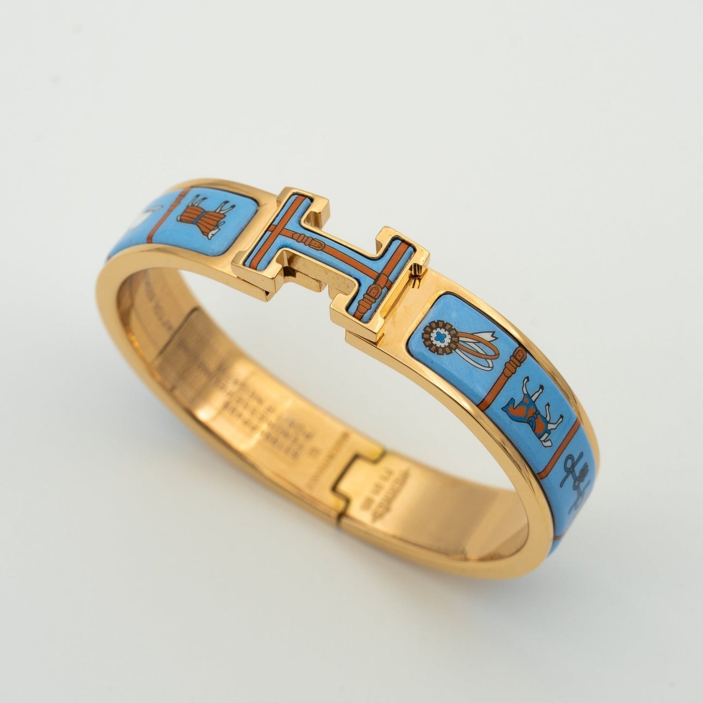 [Lumi Jewels]H PINK GOLD BRACELET BLUE CERAMIC