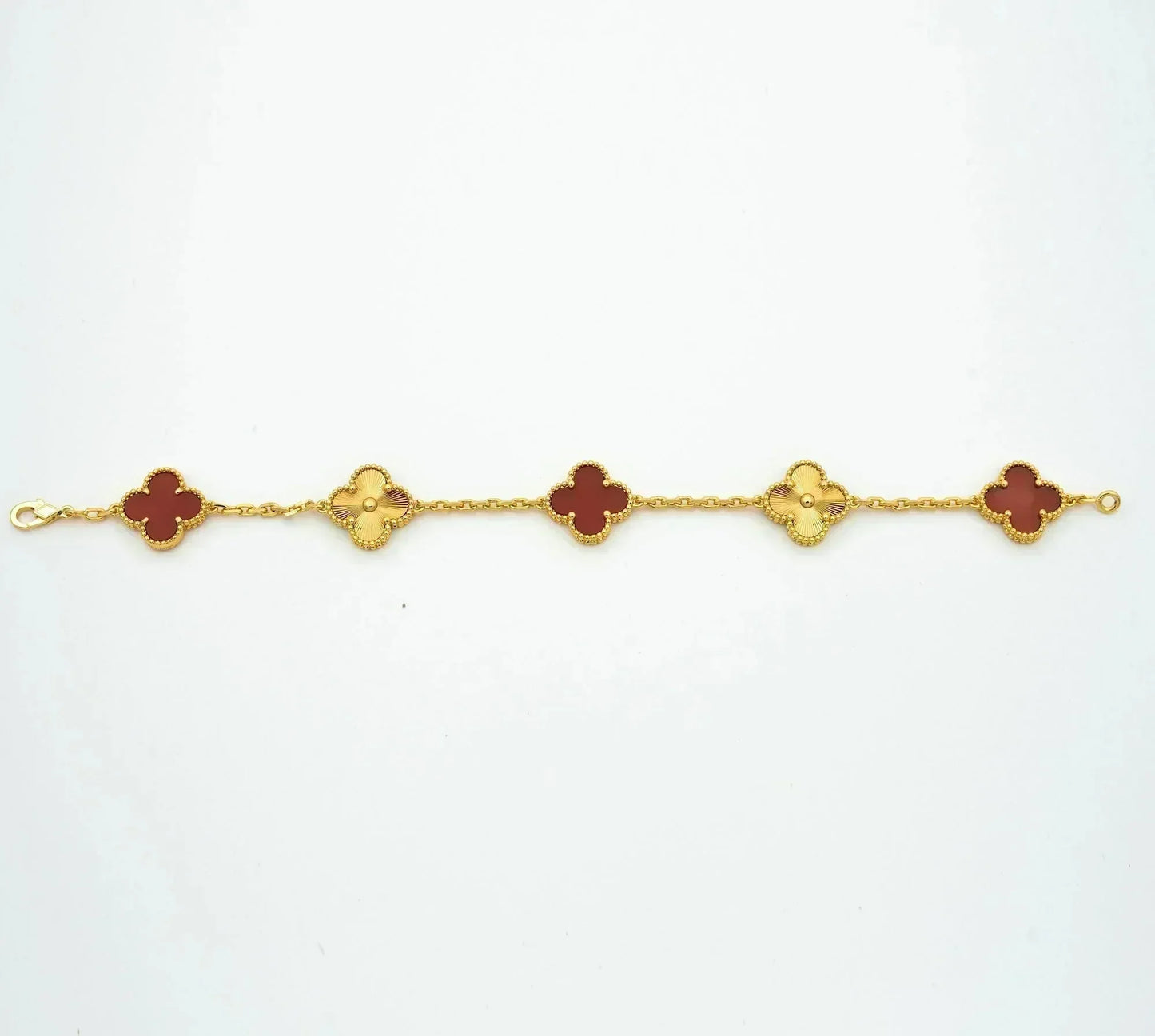 [Lumi Jewels]CLOVER  5 MOTIFS CARNELIAN GOLD BRACELET