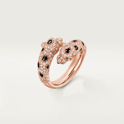 [Lumi Jewelery]PANTHERE DOUBLE HEADED FULL DIAMOND  RING