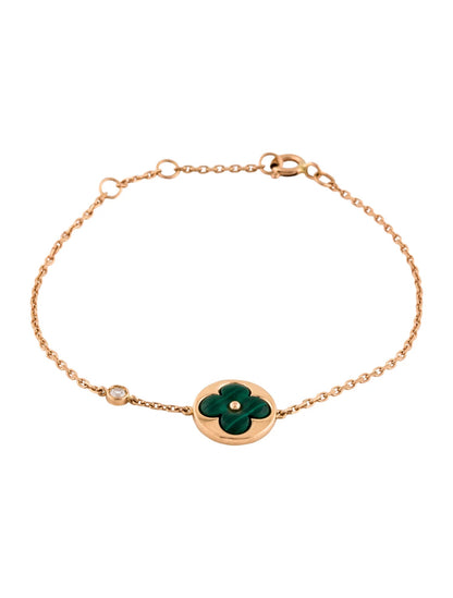 [Lumi Jewels]SUN MALACHITE 1 DIAMOND PINK GOLD BRACELET