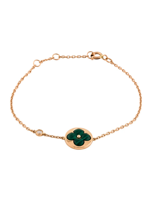 [Lumi Jewels]SUN MALACHITE 1 DIAMOND PINK GOLD BRACELET