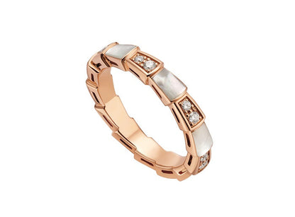 [Lumi Jewels]SERPENTI RING PINK GOLD DIAMOND MOP 3MM