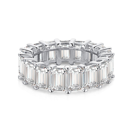 [Lumi Jewels]0.75 Carat Elegant Emerald Cut Tennis Ring