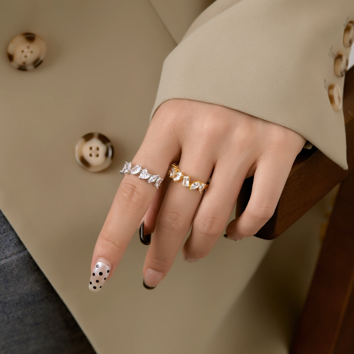 [Lumi Jewels]Delicate Multi Cut Ring