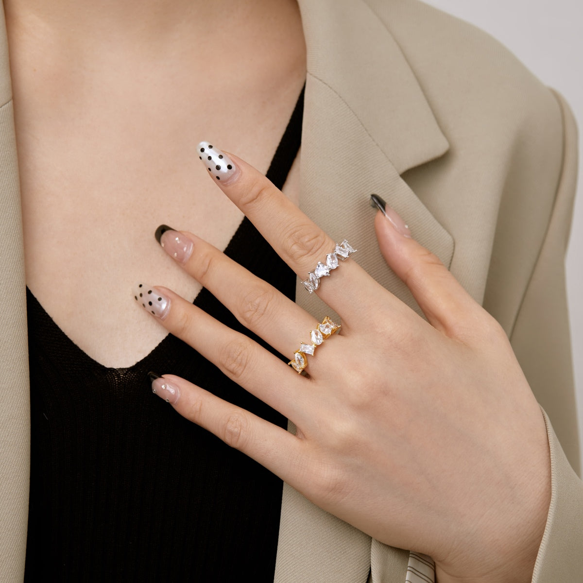 [Lumi Jewels]Delicate Multi Cut Ring