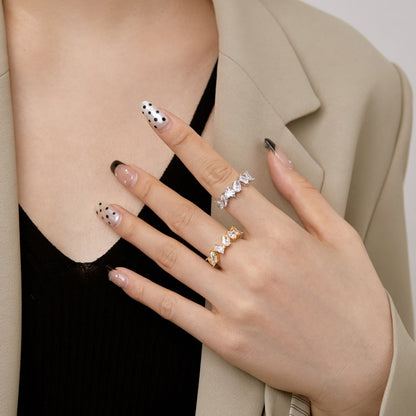 [Lumi Jewels]Delicate Multi Cut Ring