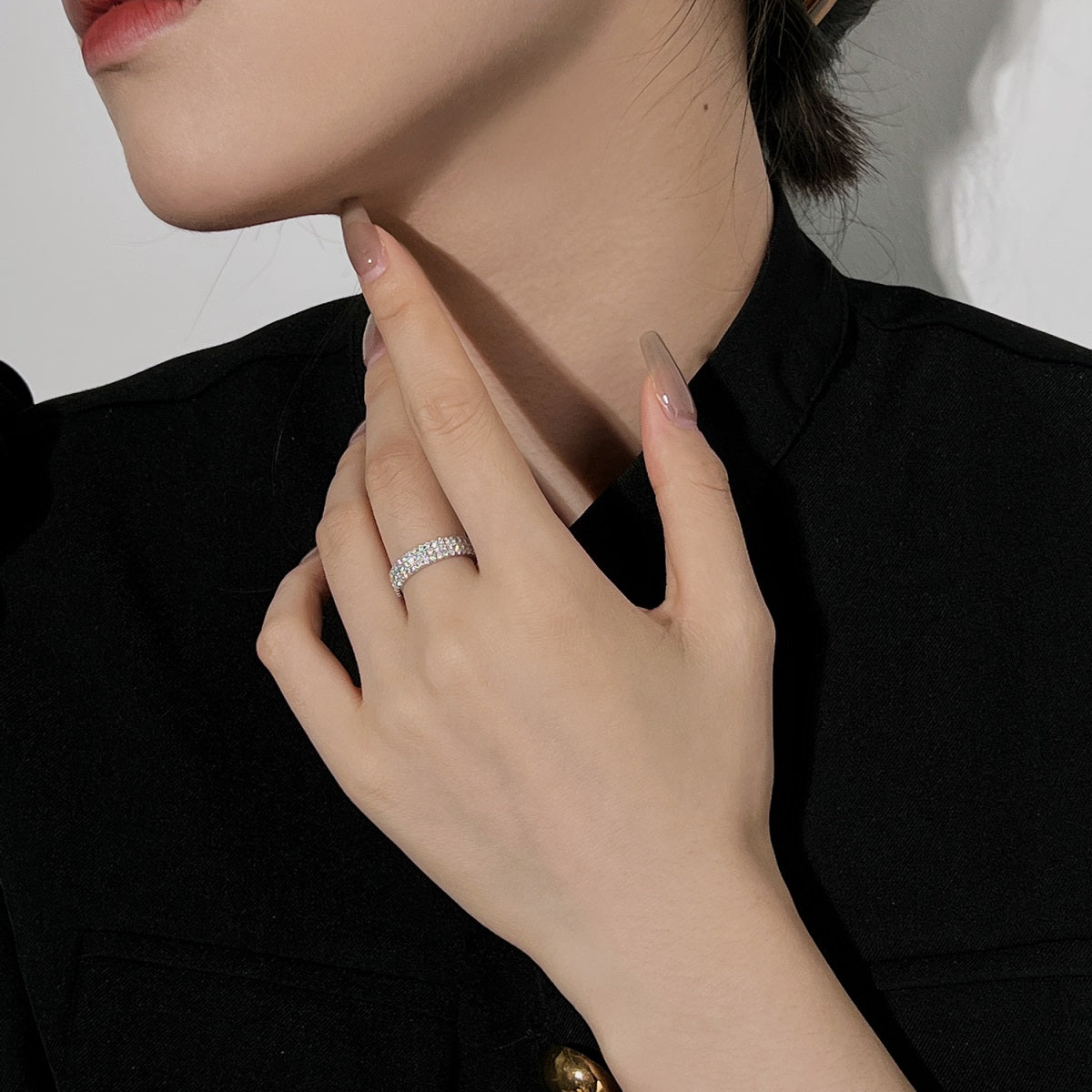 [Lumi Jewels]Dainty Round Cut Tennis Ring